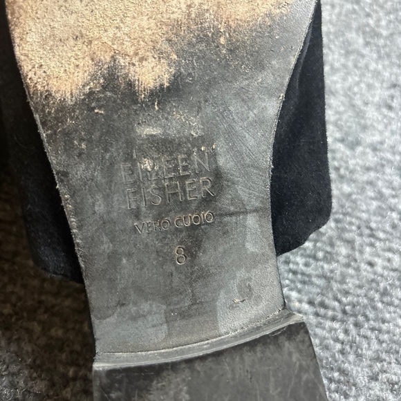 EILEEN FISHER Women’s Vero Cuoio Suede Mules Black slides size: 8 - Picture 5 of 11